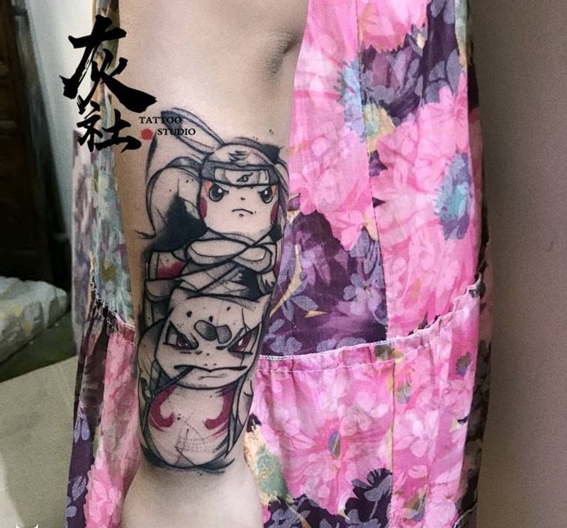 皮卡丘纹身图片_手臂点刺纹身图案