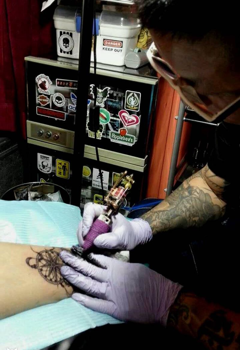 疤痕遮盖～捕梦网纹身图片_腿部清新巴依纹身专业纹身纹身培训手稿纹身图案