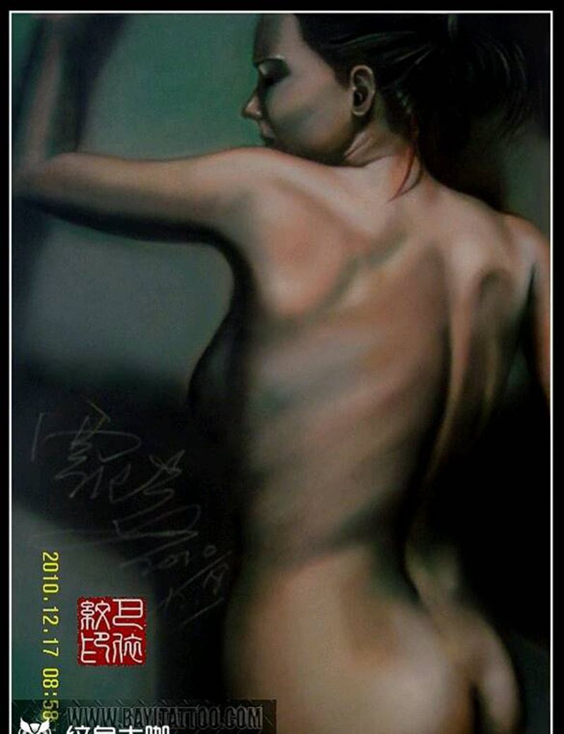 色粉笔手绘纹身图片_巴依纹身专业纹身巴依纹身专业纹身纹身培训手稿纹身图案