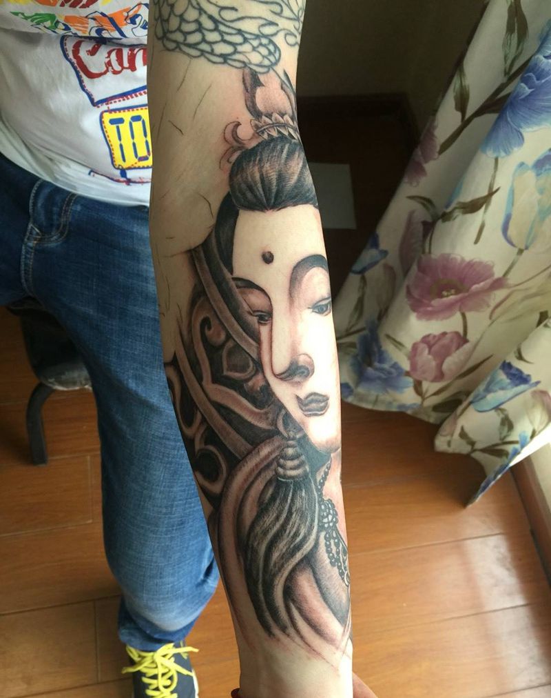 大势至菩萨纹身图片