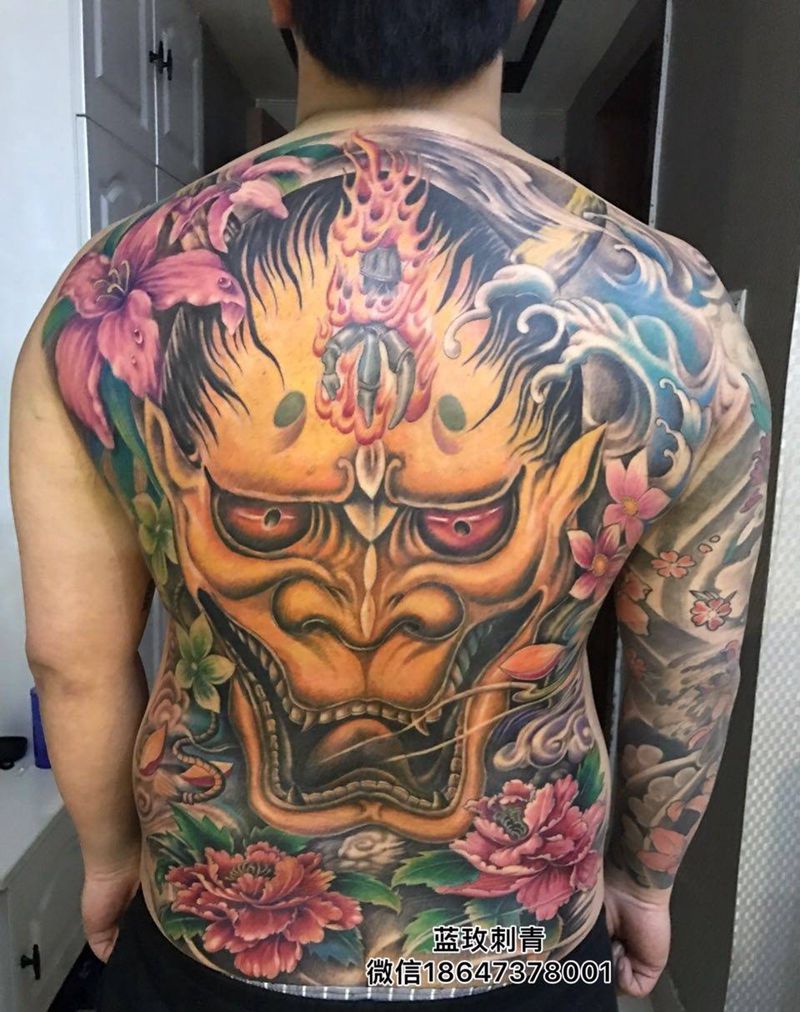 重彩般若纯手绘纹身图片