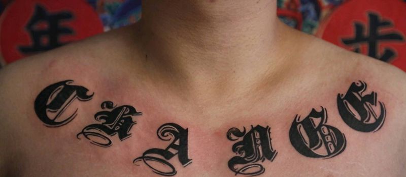 奇卡诺纹身图片_胸部纹身图案