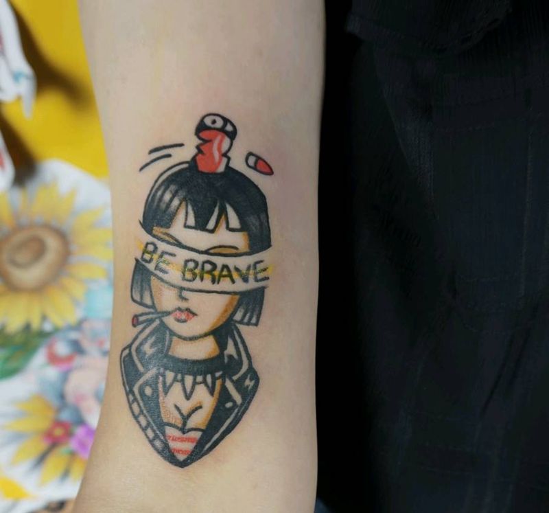 cool girl纹身图片