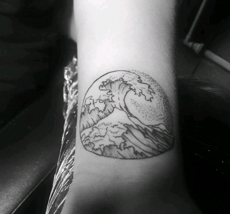 日式海浪纹身图片