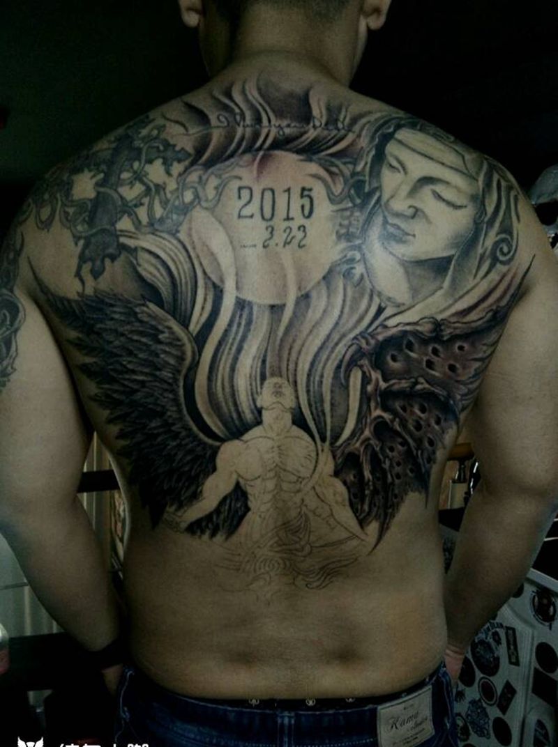 填充满背纹身图片_背部欧美内蒙古纹呼市巴依纹身图案