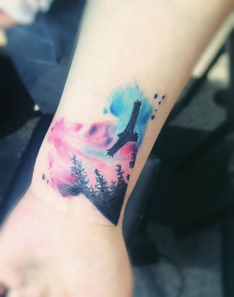 遮盖，水彩纹身图片