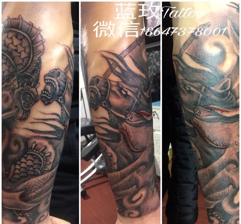 兔将军包小臂纹身图片