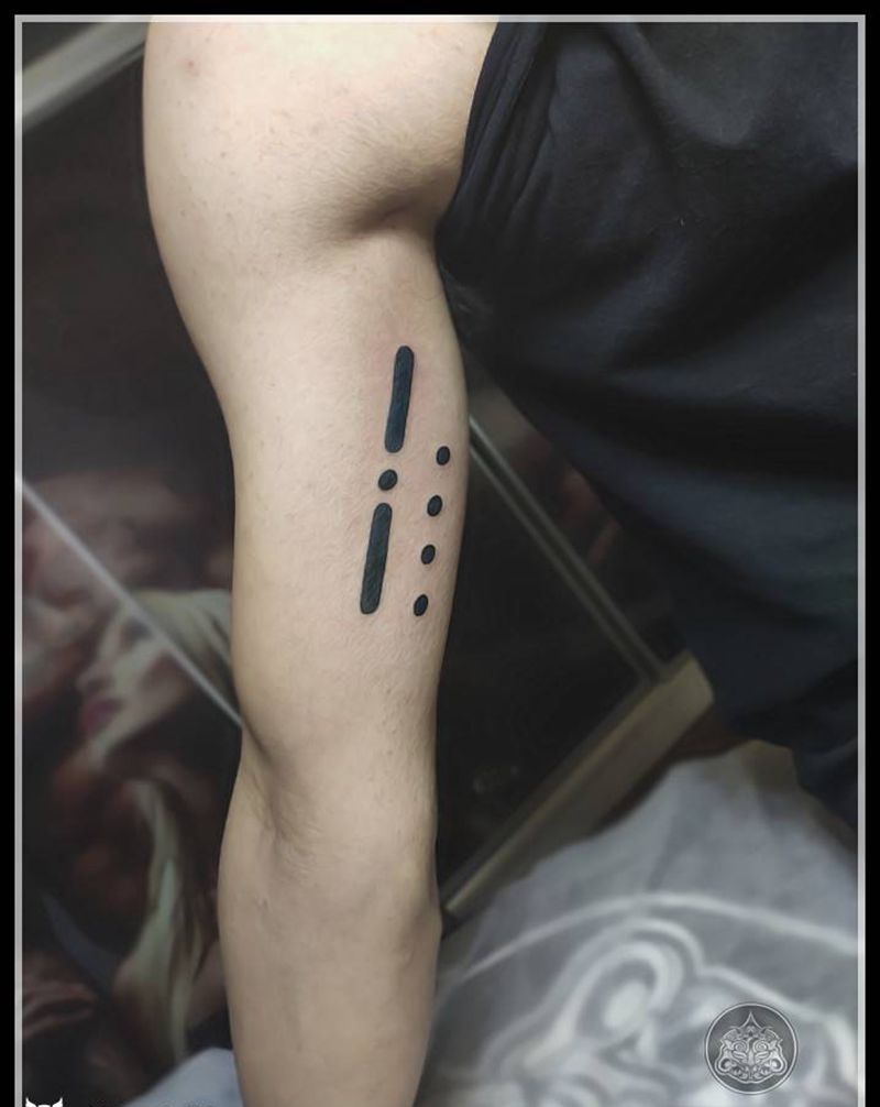 摩斯密码纹身图片_手臂图腾摩斯密码纹身图案