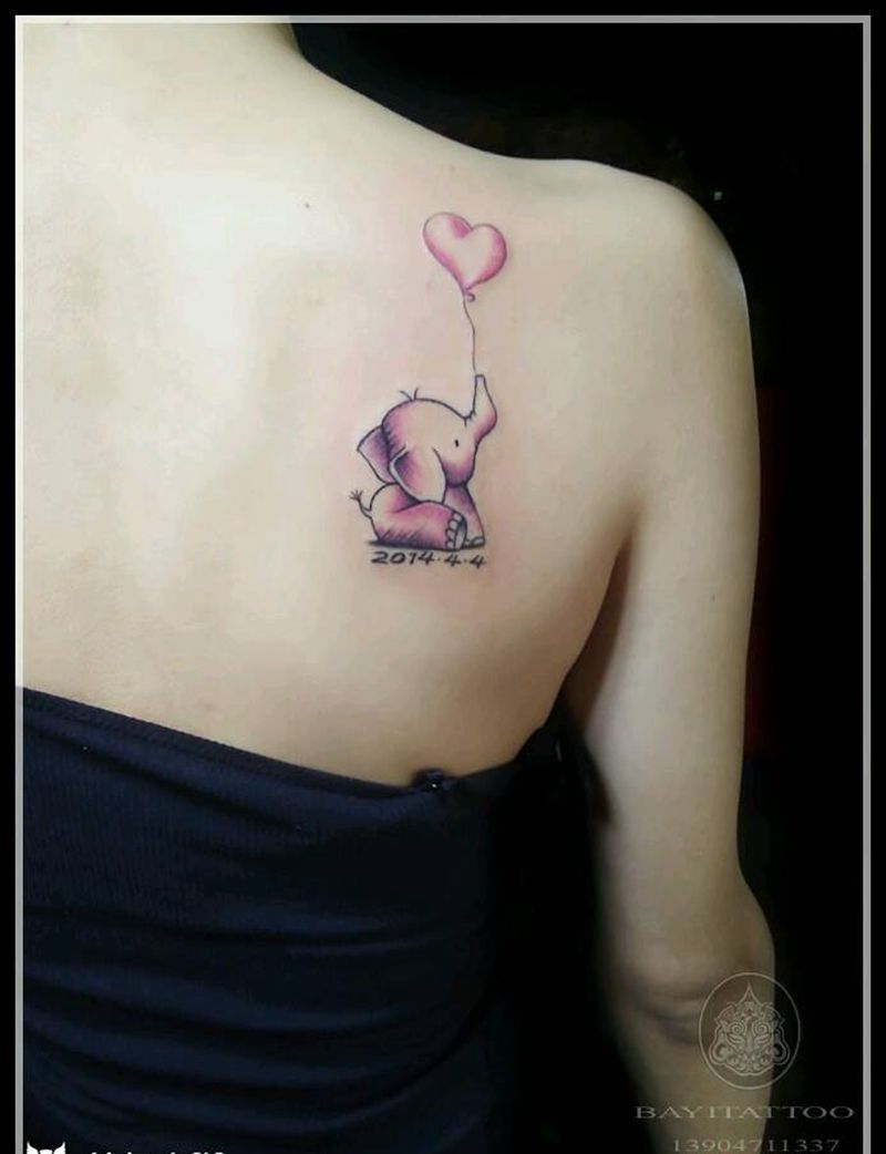 萌象纹身图片_背部清新内蒙古纹呼市巴依纹身图案