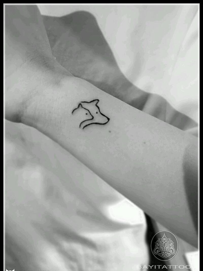 猫狗纹身图片_手臂图腾小清新纹身图案