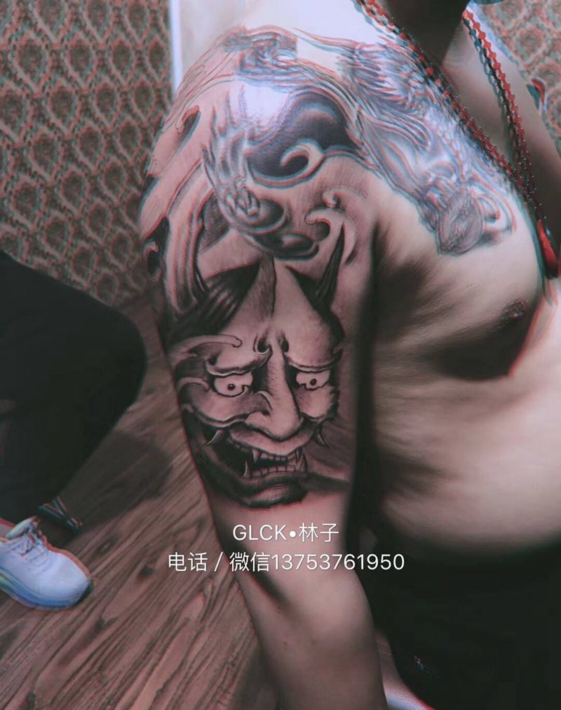般若纹身图片_手臂欧美鬼神纹身图案