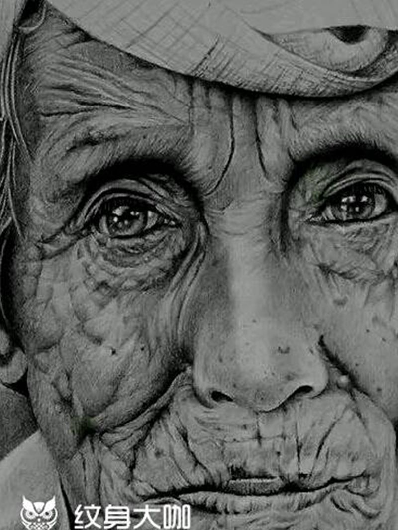 巴依手绘局部纹身图片_欧美写实巴依手绘纹身图案