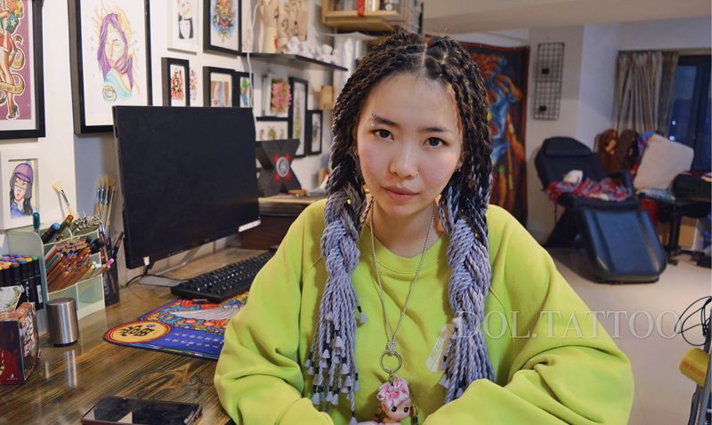 辫子纹身图片_新传统纹身图案