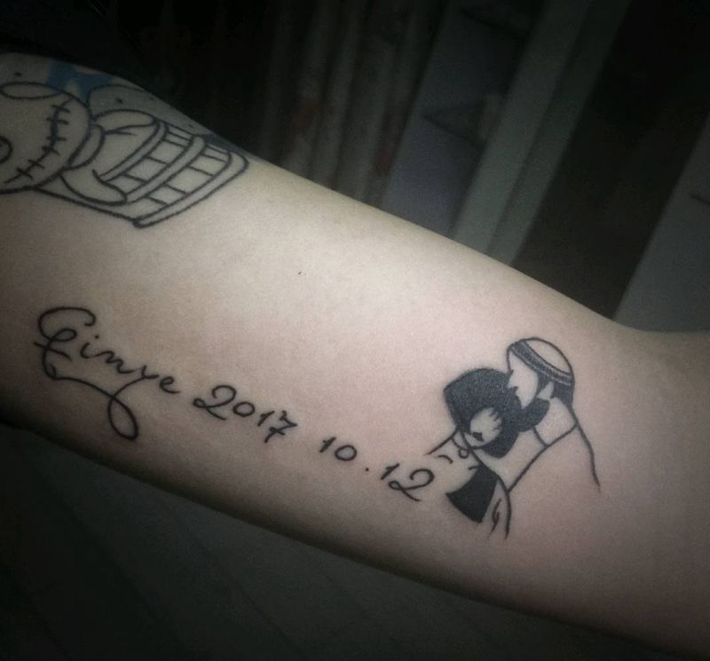 这个杀手不太冷纹身图片_手臂几何字母纹身图案