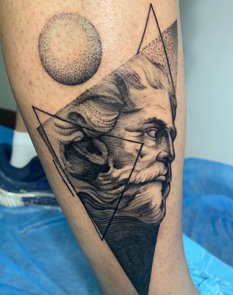 欧美写实纹身图片_腿部欧美写实New School纹身图案