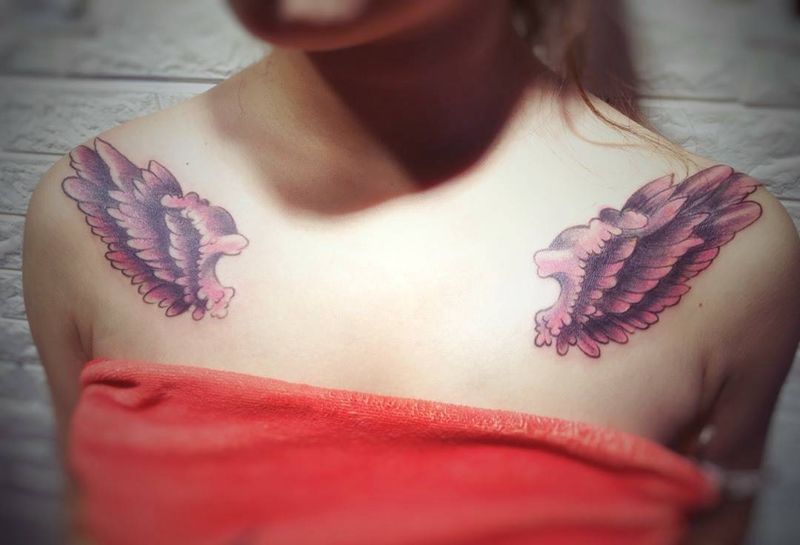 翅膀，遮盖纹身图片