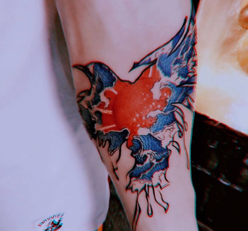 重生纹身图片_成品手臂传统欧美习俗清新动物植物静物原创纹身图案