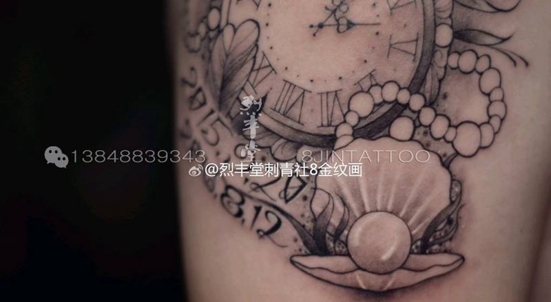 掌上明珠纹身图片_手臂欧美人物原创家庭手稿纹身图案