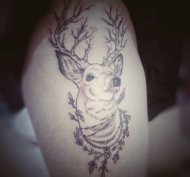 梅花鹿纹身图片