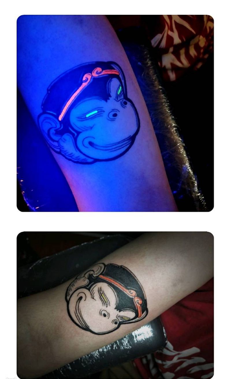 荧光纹身纹身图片_手臂New School纹身图案