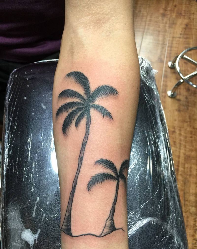 椰子树纹身图片