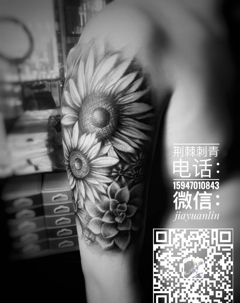 向日葵纹身图片