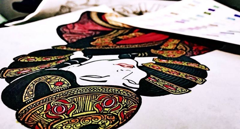 蒙古传统女人纹身图片