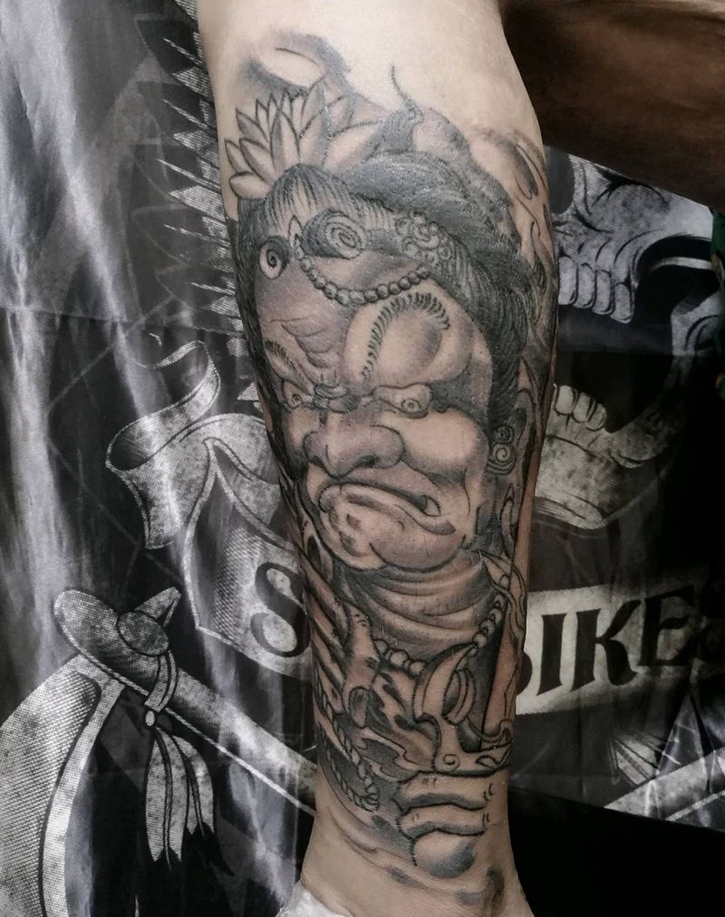 不动明王纹身图片