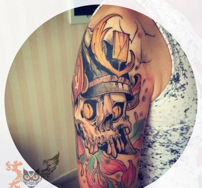 骷髅控纹身图片