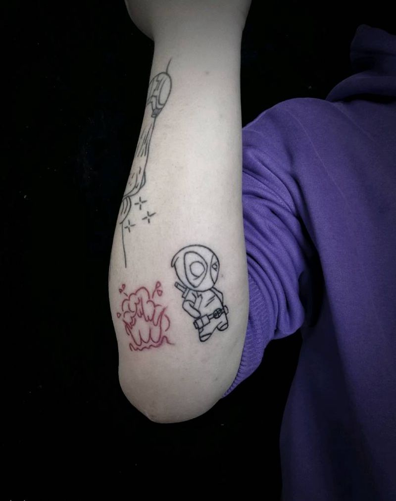 死侍纹身图片_手臂几何图腾纹身图案