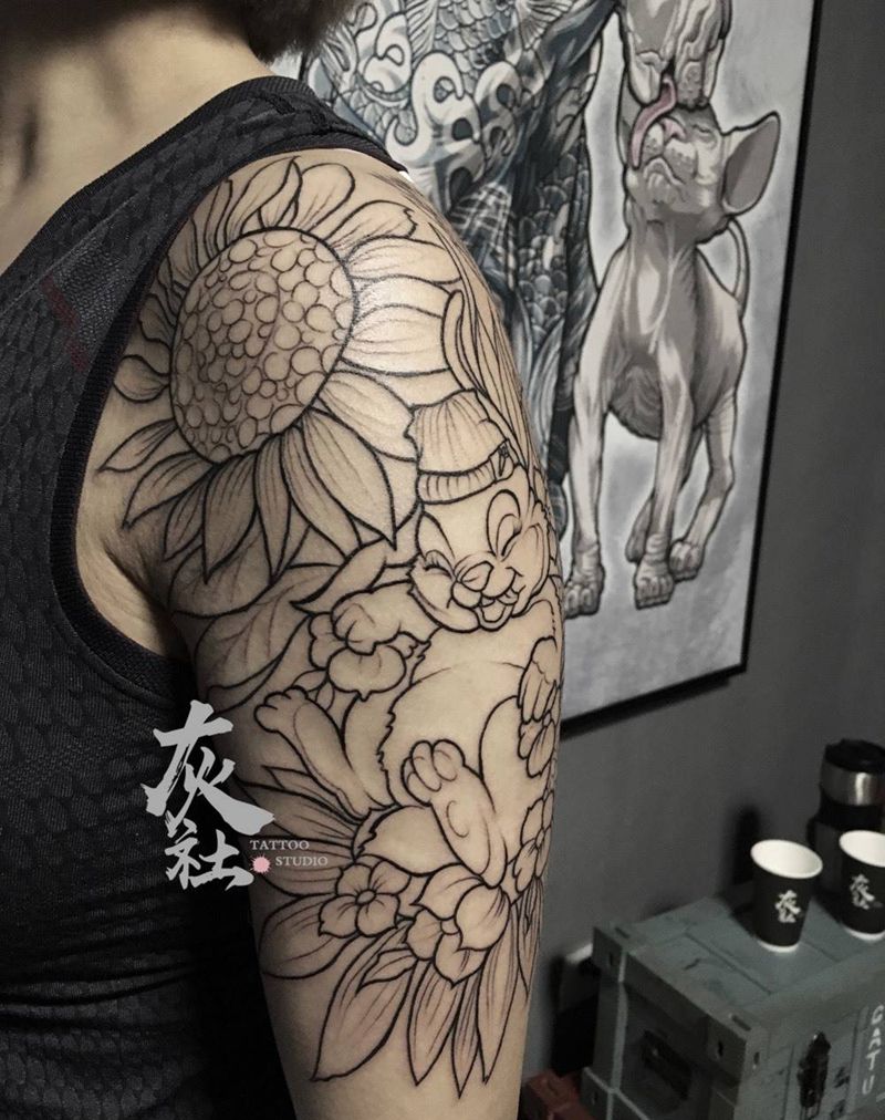 线条,未完成纹身图片