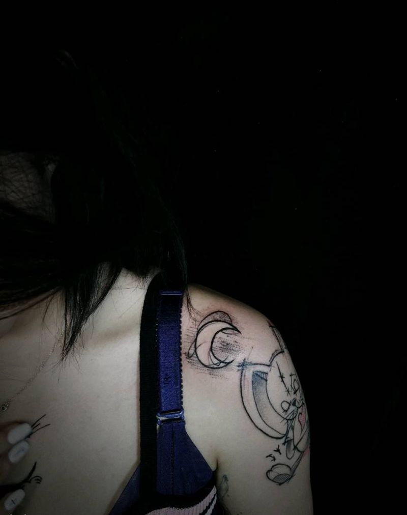 暗黑纹身图片_肩部胸部点刺暗黑纹身图案