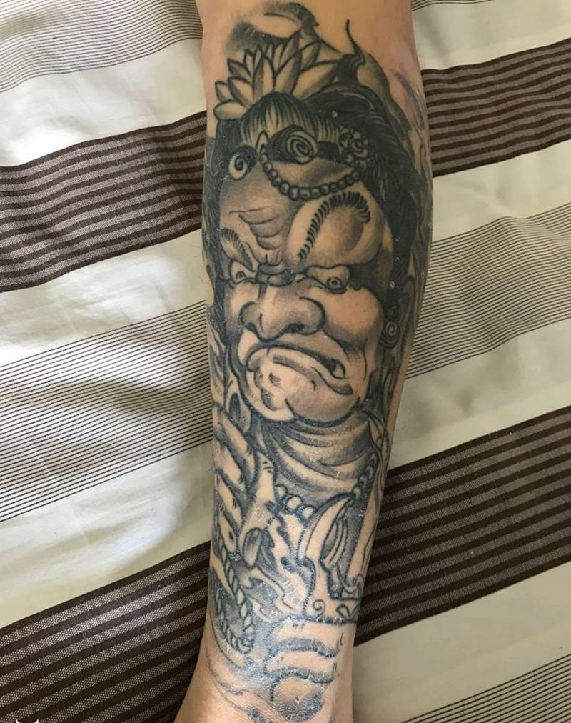 不动明王－恢复后纹身图片