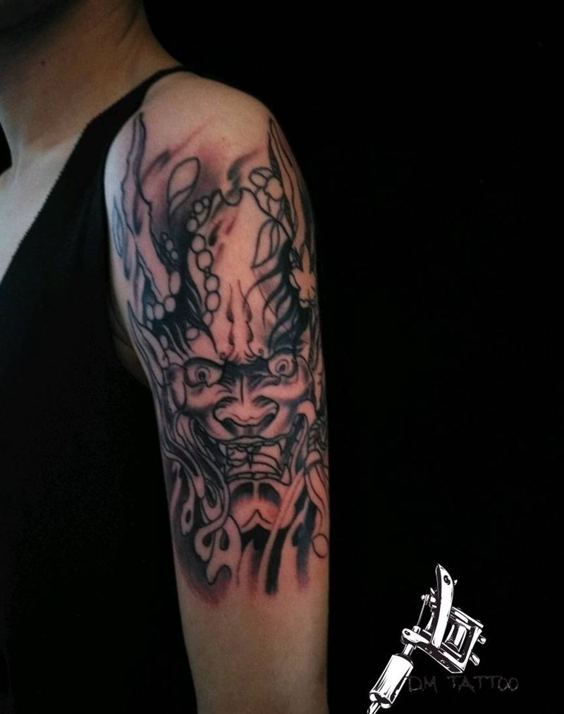 大臂正脸般若纹身图片