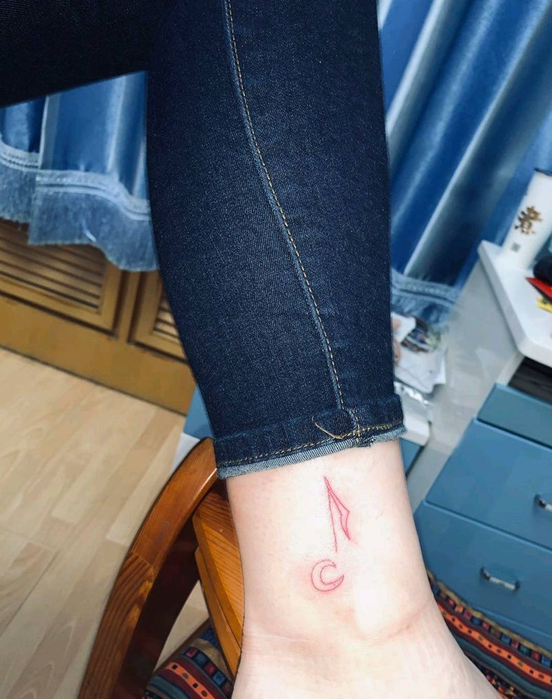 蝴蝶结遮盖纹身图片_腿部水彩蝴蝶结纹身图案