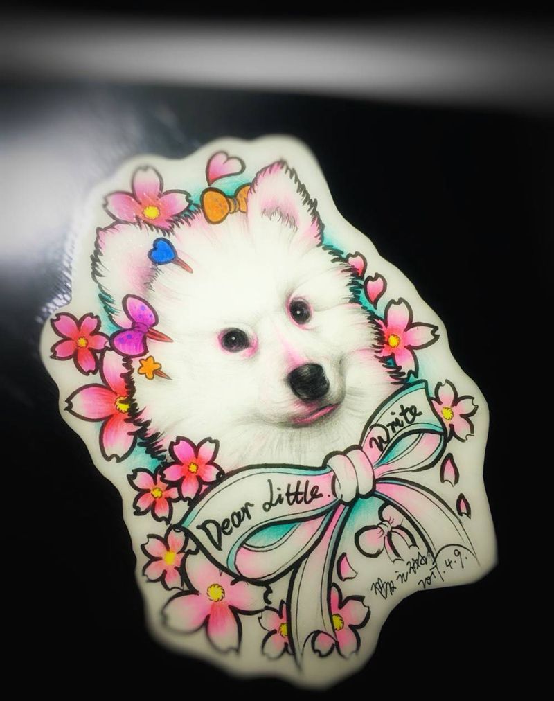 订制纹身，自家小萨摩纹身图片