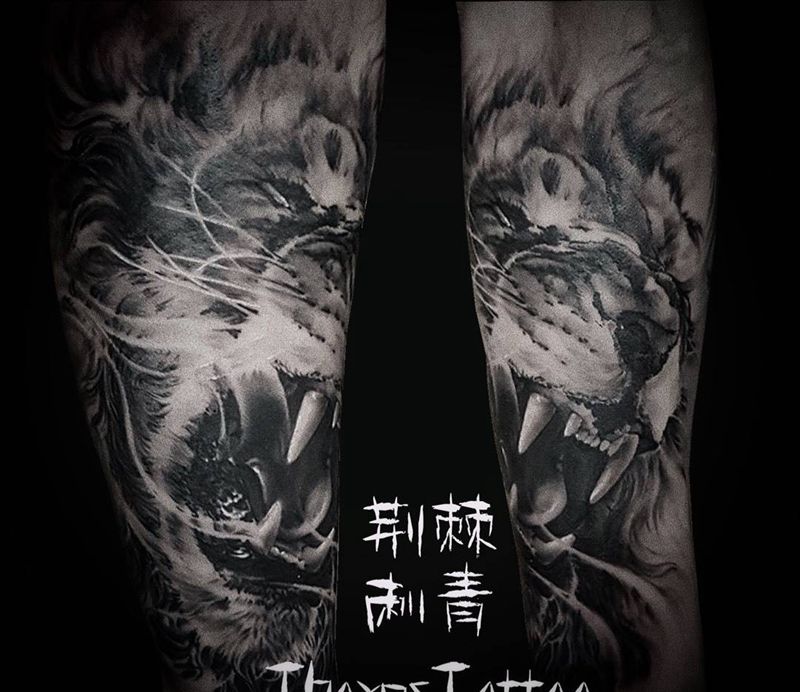 狮子纹身图片