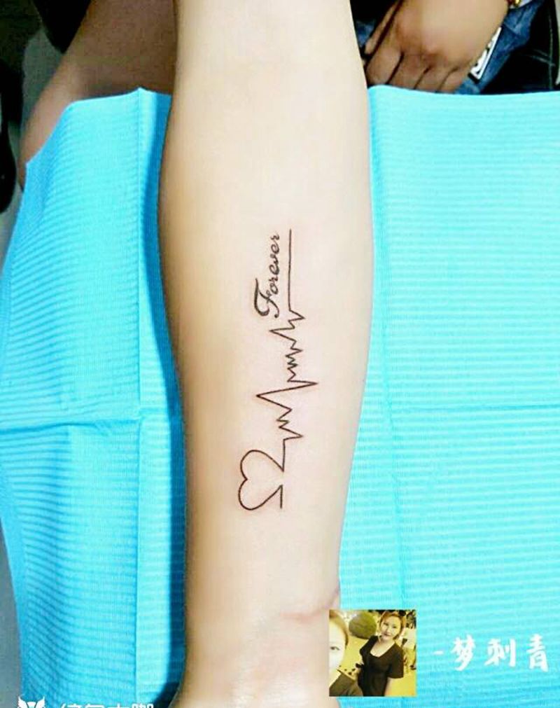 小清新纹身图片_腿部清新成品纹身图案