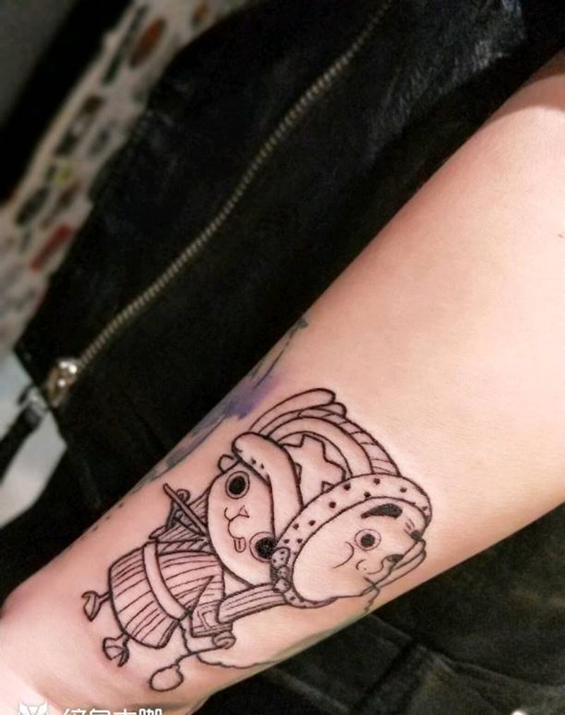 乔巴线条纹身图片_手臂几何纹身图案