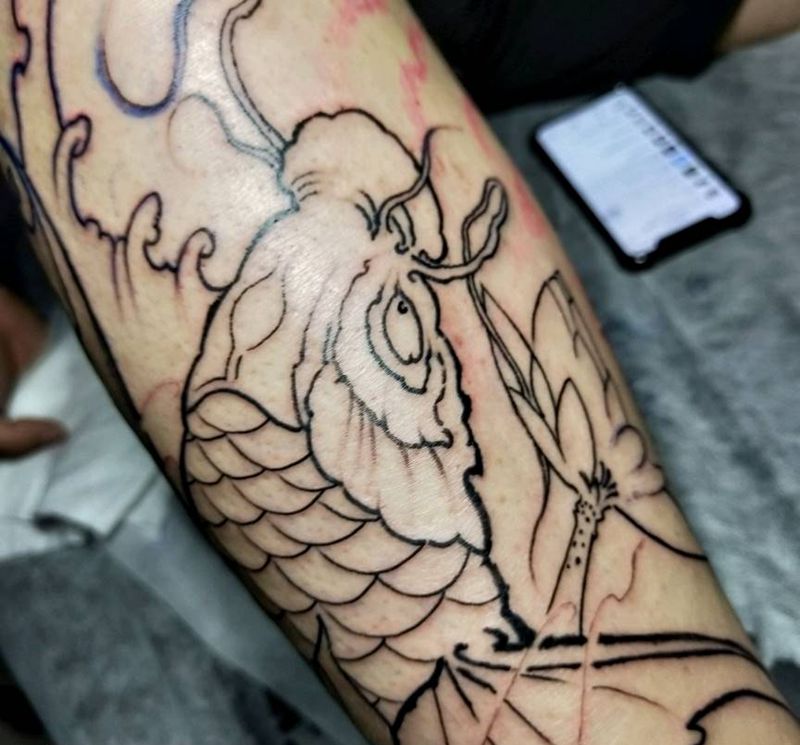 线条纹身图片_新传统纹身图案