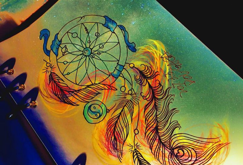 捕梦网纹身图片