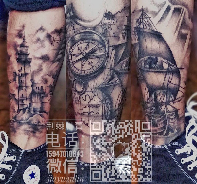 包小腿纹身图片