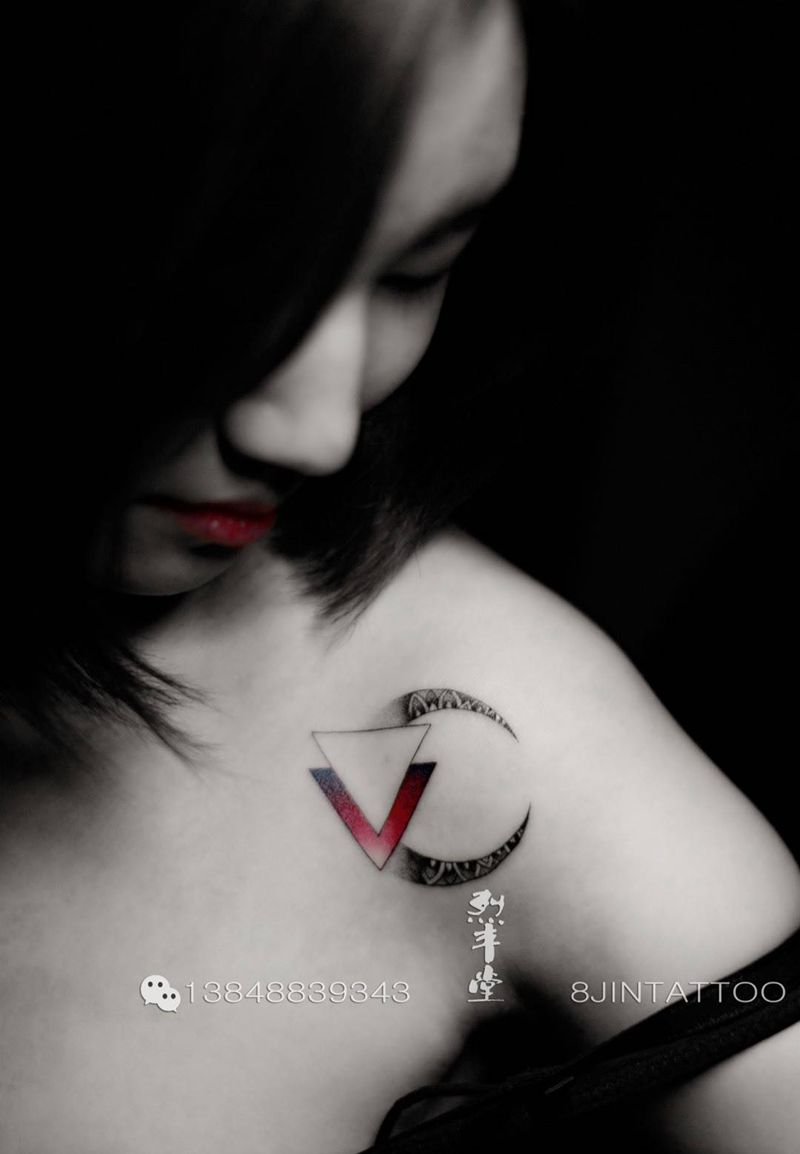 纹身小作纹身图片_插画颈部手臂腿部背部清新纹身图案