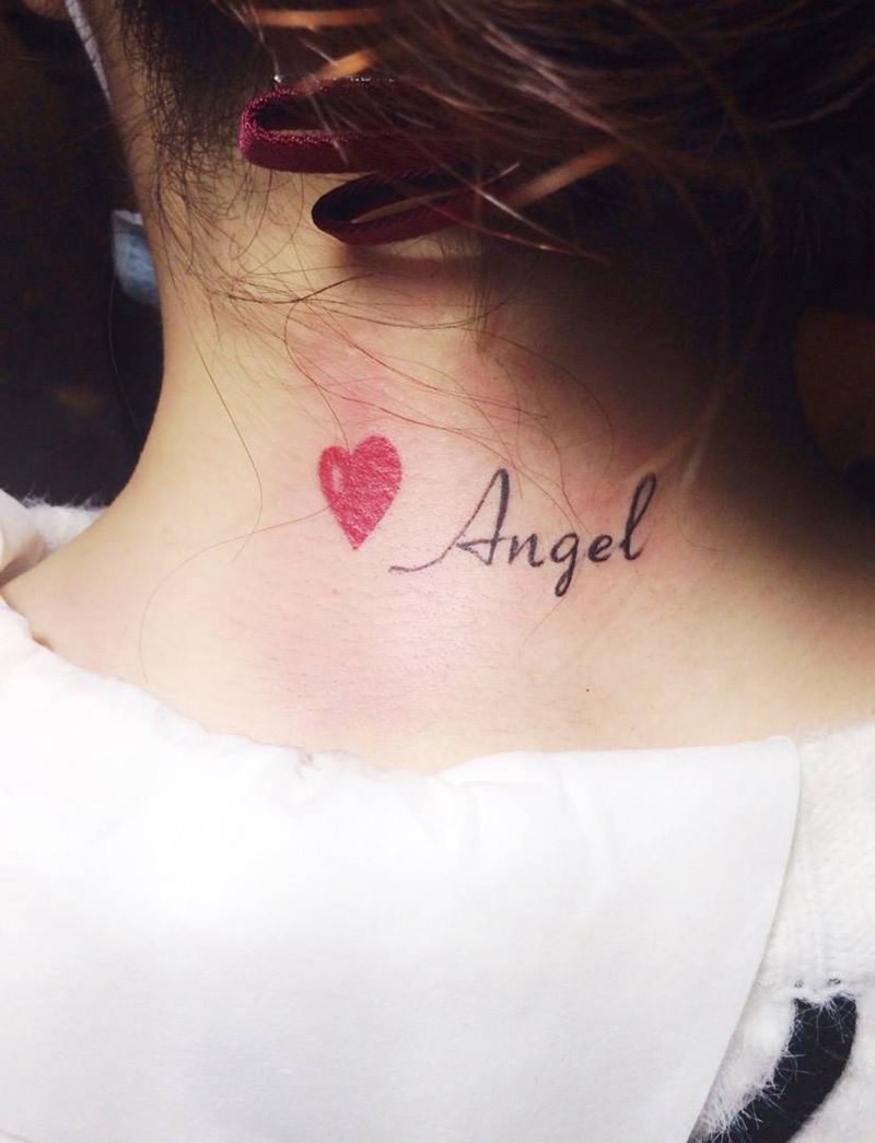 字母清新纹身图片_成品颈部肩部手臂清新字符纹身图案