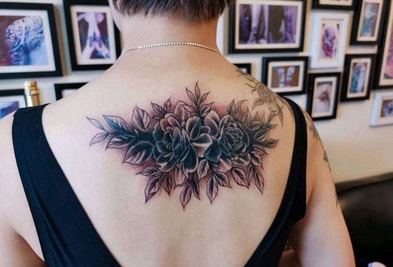 遮盖纹身图片_背部纹身图案