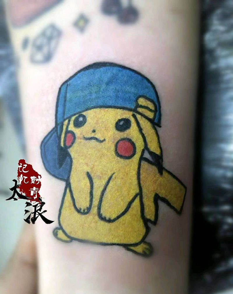 皮卡丘纹身图片_手臂皮卡丘纹身图案