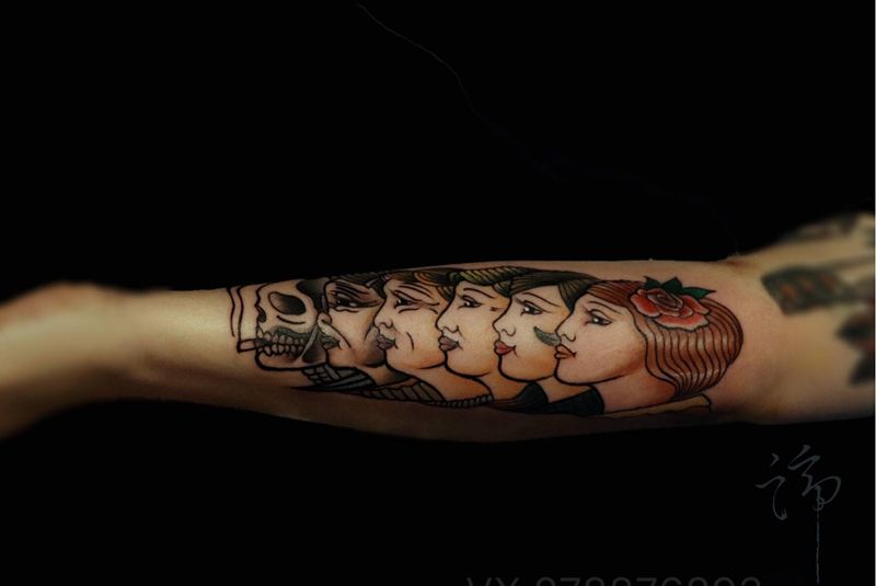 人生纹身图片_Old School纹身图案