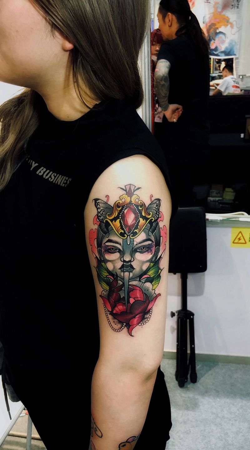 娃娃纹身图片_手臂New SchoolNewschool纹身图案