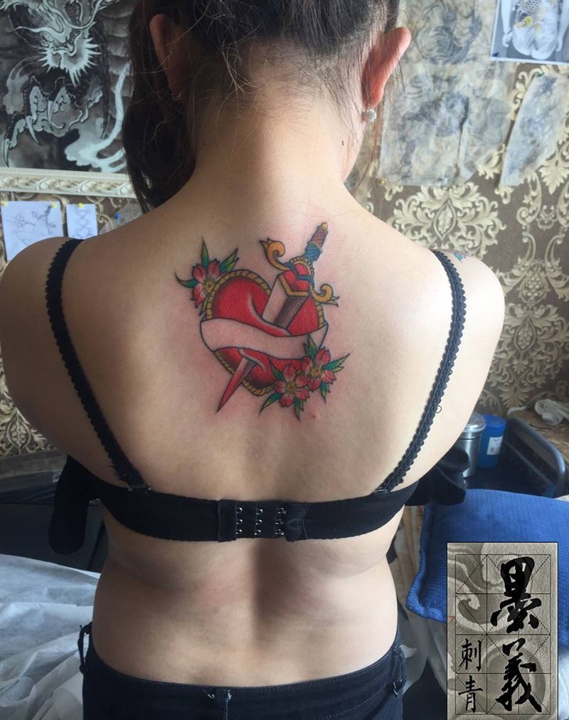 你最扎心纹身图片_成品欧美背部纹身图案