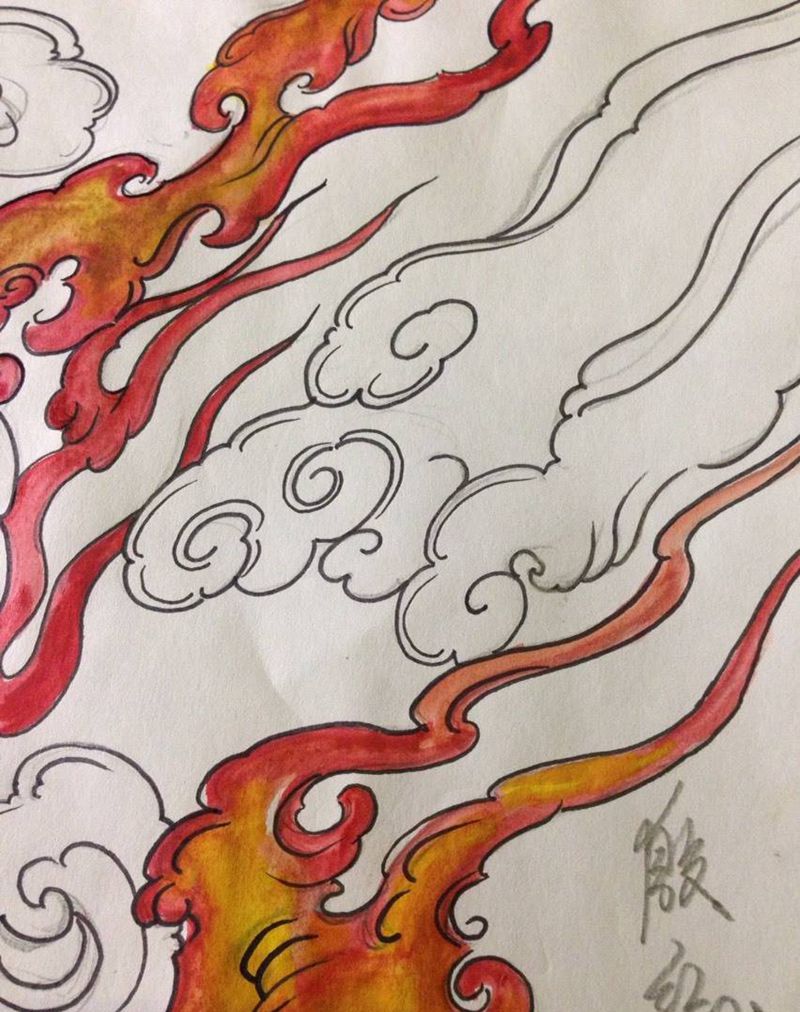 水火云风纹身图片